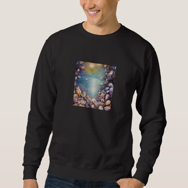 Clam Seashell Shell Collector Beach Ocean Coastal  Sweatshirt (Front)