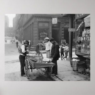 Clam Seller on Mulberry Street, 1900 Poster