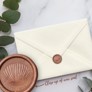 Clam Shell Vintage Seashell Custom Text Name Wax Seal Stamp