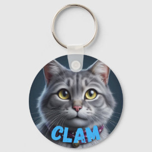 Clam The Cat Keychain