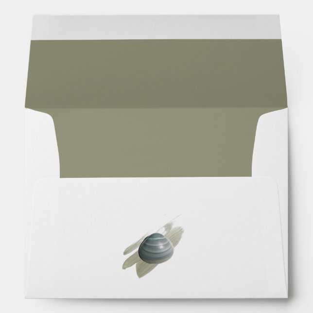 Clam Watercolor Stroke 5x7 Wedding Invitation Envelope (Back (Bottom))
