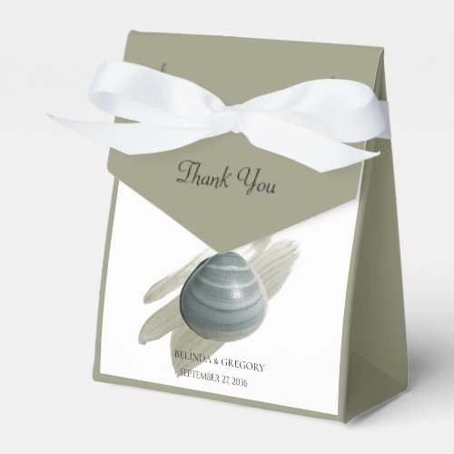 Clam Watercolor Stroke Wedding Favor Boxes