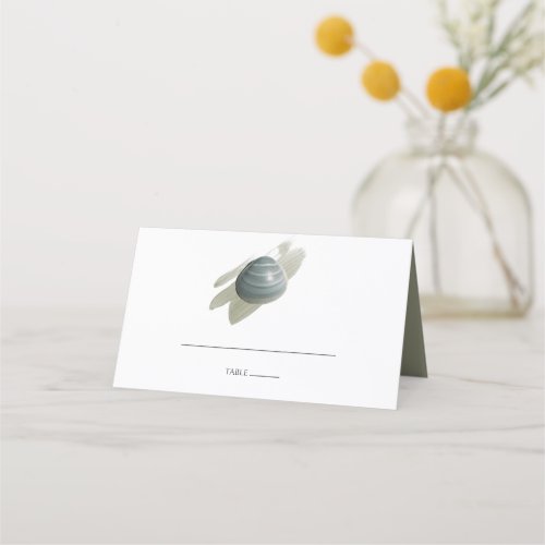 Clam Watercolor Stroke Wedding Place Card