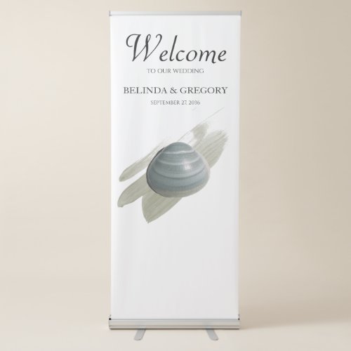 Clam Watercolor Stroke Wedding Welcome Sign