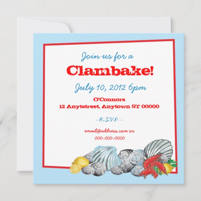 Clambake Invitation (Front)