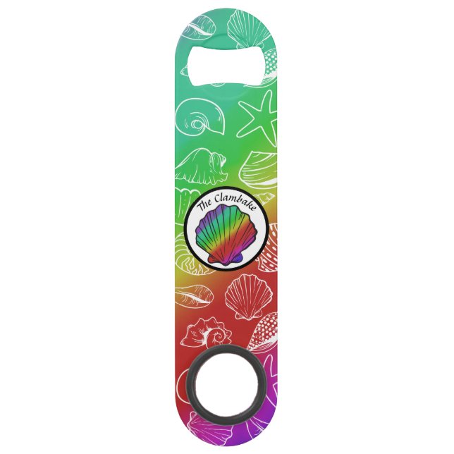 Clambake Rainbow Clam Shellfish Pattern Bar Key (Front)