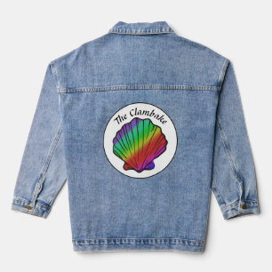 Clambake Rainbow Personalized Name Womens Denim Jacket