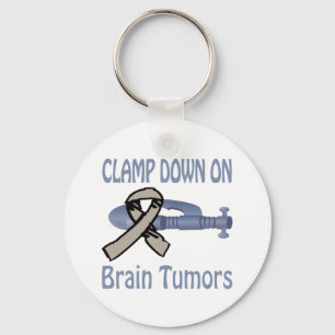 Clamp Down On Brain Tumors Keychain
