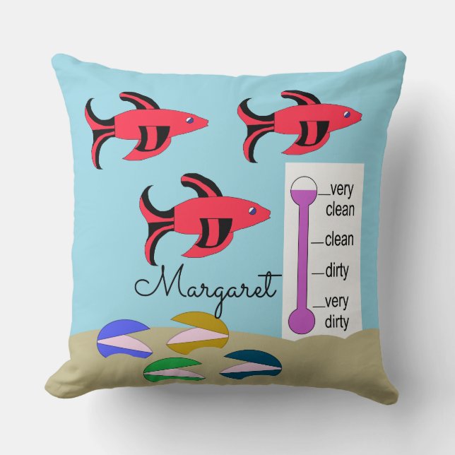 Clams and Fish Throw Pillow (Front)