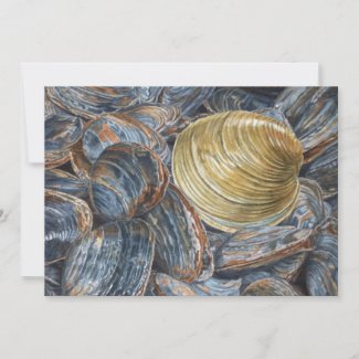Clams and Quahog Art Invitation