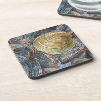Clams and Quahog Shell Beverage Coaster
