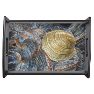 Clams and Quahog Shell Serving Tray