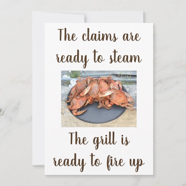 ***CLAMS ARE READY TO STEAM*** INVITATION (Front)