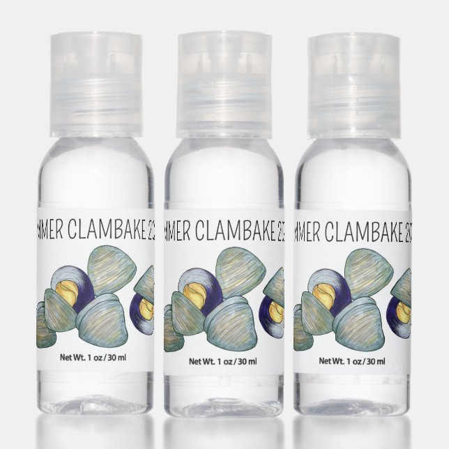 Clams Clambake Rhode Island New England Seafood Hand Sanitizer (Set)