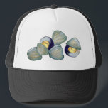 Clams Clambake Rhode Island New England Seafood Trucker Hat<br><div class="desc">Design features an original illustration of delicious New England clams in shells. Ideal for anyone who loves a summer clambake, or clam digging day at the beach! This clam design is also available on other products. Lots of additional food designs are also available from this shop. Don't see what you're...</div>
