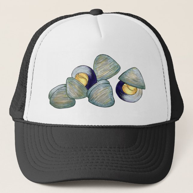 Clams Clambake Rhode Island New England Seafood Trucker Hat (Front)