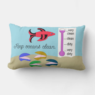 Clams with Swimming Fish: Lumbar Pillow