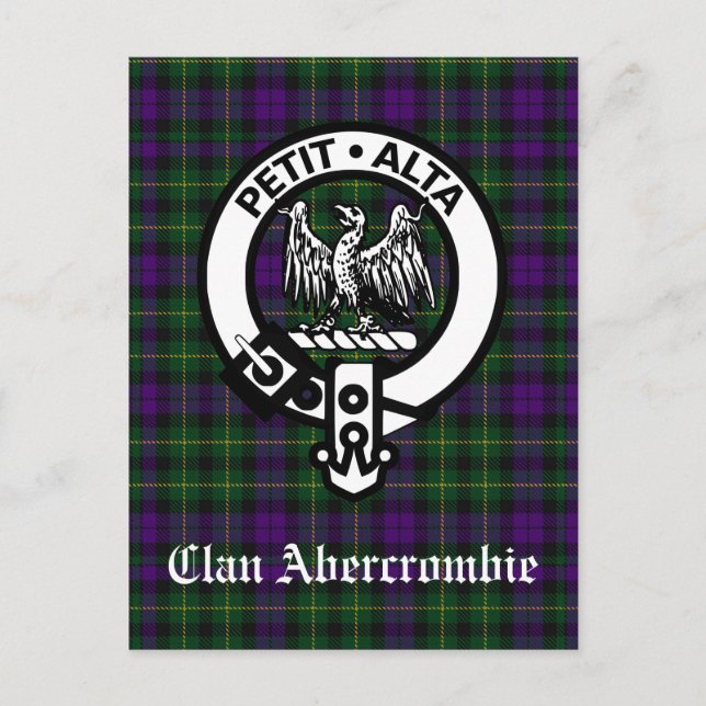 Clan Abercrombie Crest Badge & Tartan  Postcard (Front)