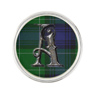 Clan Abercrombie Plaid Monogram A Lapel Pin