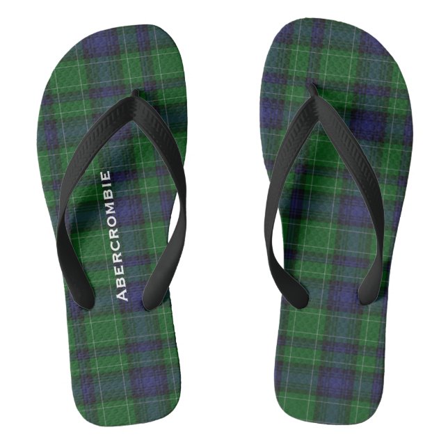Clan Abercrombie Plaid Personalized Flip Flops (Footbed)