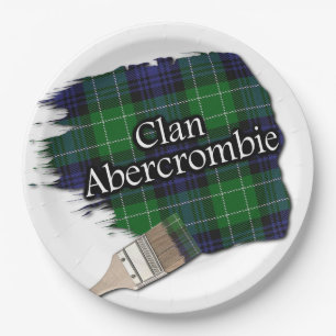 Clan Abercrombie Scottish Tartan Paint Brush Paper Plates