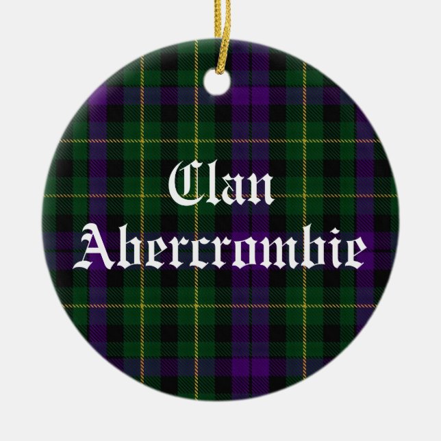 Clan Abercrombie Tartan Ceramic Ornament (Front)