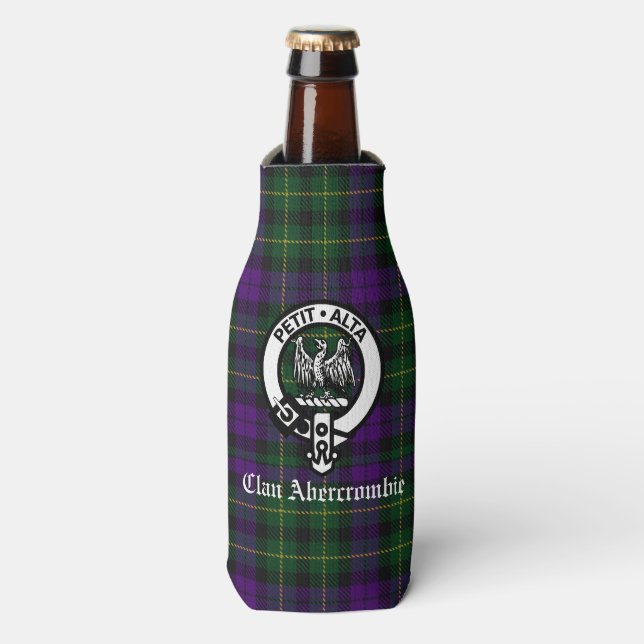 Clan Abercrombie Tartan & Crest  Bottle Cooler (Bottle Front)