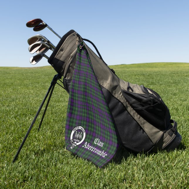 Clan Abercrombie Tartan & Crest  Golf Towel (Green)
