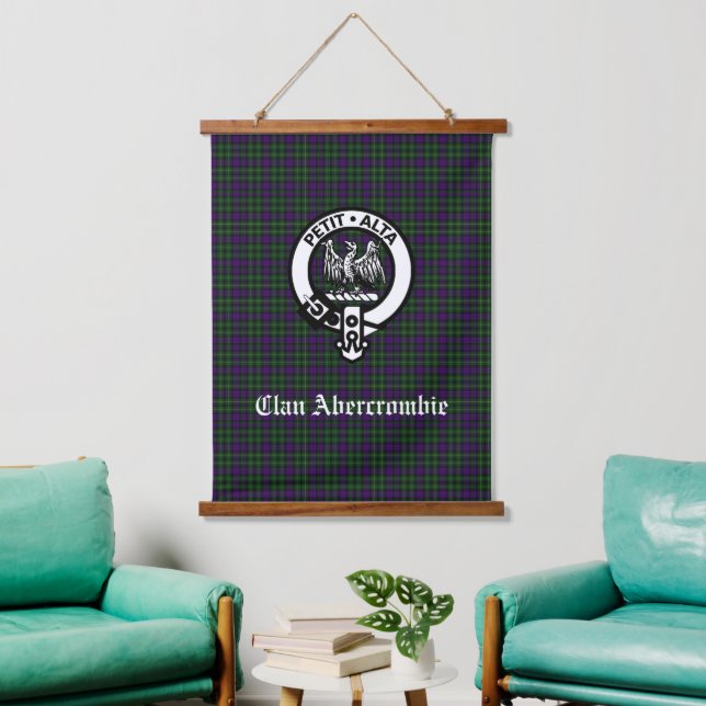 Clan Abercrombie Tartan & Crest  Hanging Tapestry (Living Room)