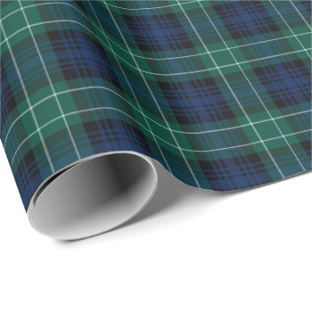 Clan Abercrombie Tartan Green And Blue Plaid Wrapping Paper by plaidwerx at Zazzle