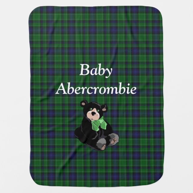 Clan Abercrombie Tartan Plaid Baby Blanket (Front)