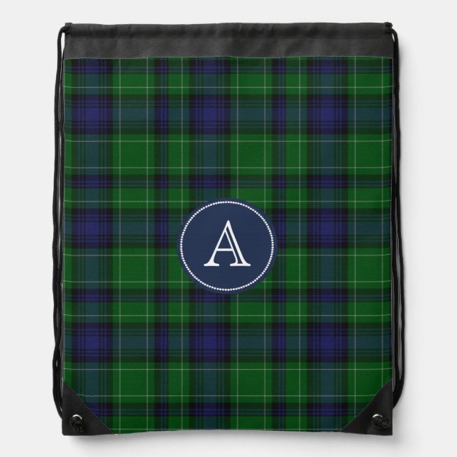 Clan Abercrombie Tartan Plaid Monogram Backpack (Front)