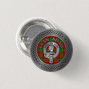 Clan Adair Crest & Tartan Knot Button