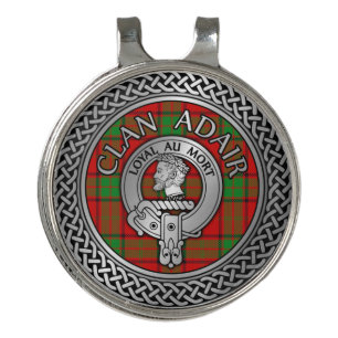 Clan Adair Crest & Tartan Knot Golf Hat Clip