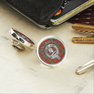 Clan Adair Crest & Tartan Lapel Pin