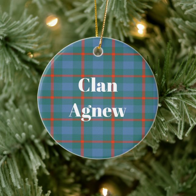 Clan Agnew Ancient Tartan Ceramic Ornament (Tree)