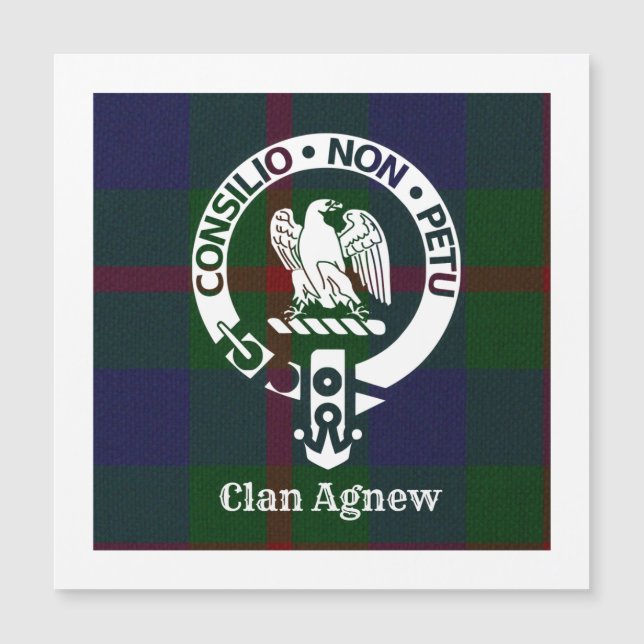 Clan Agnew Crest Badge and Tartan (Front)