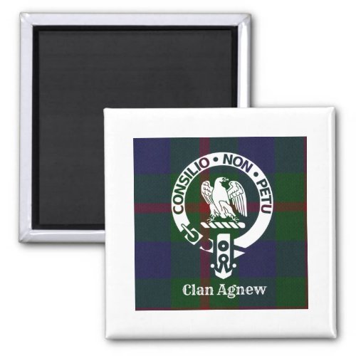 Clan Agnew Crest Badge and Tartan Magnet