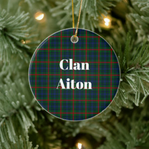 Clan Aiton Tartan Ceramic Ornament