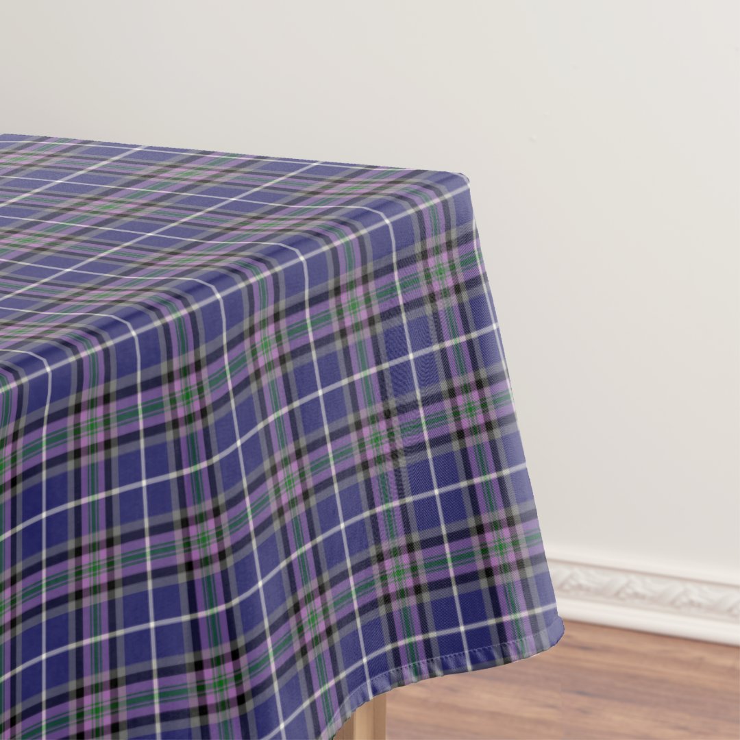 Clan Alexander Tartan Blue and Purple Plaid Tablecloth | Zazzle