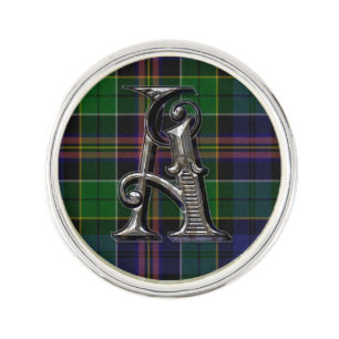 Clan Allison Plaid Monogram A Lapel Pin