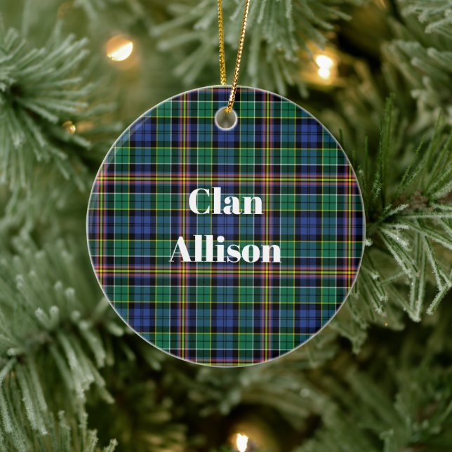 Clan Allison Tartan Ceramic Ornament (Tree)