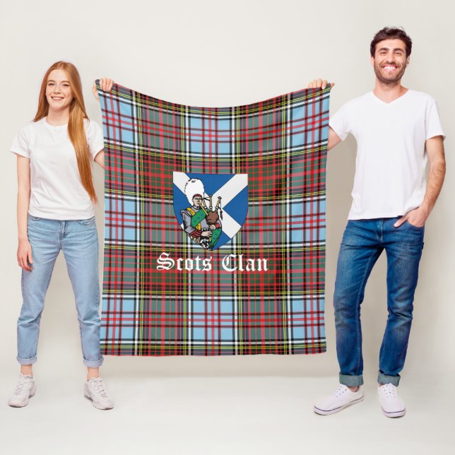 Clan Anderson Ancient Tartan Plaid Fleece Blanket (In Situ)