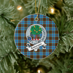 Clan Anderson Badge Tartan Plaid Ceramic Ornament