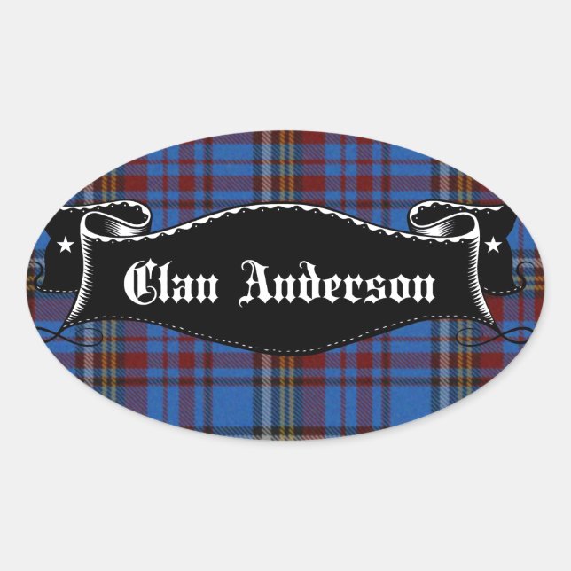 Clan Anderson Banner Oval Sticker (Front)