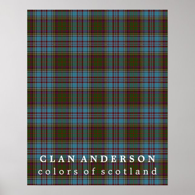 Clan Anderson Colors of Scotland Tartan Poster (Front)