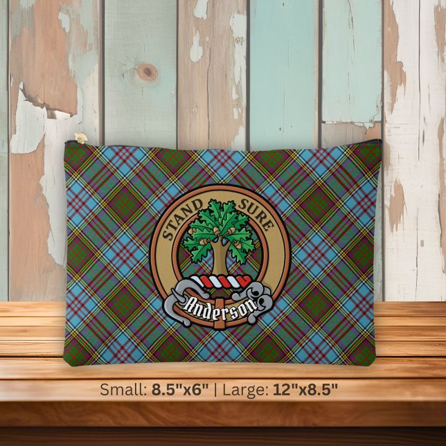 Clan Anderson Crest over Tartan Accessory Pouch (Creator Uploaded)