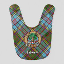 Clan Anderson Crest over Tartan Baby Bib