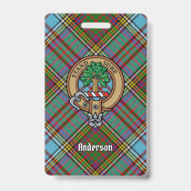 Clan Anderson Crest over Tartan Badge