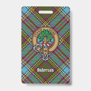 Clan Anderson Crest over Tartan Badge